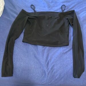 Abercrombie and Fitch Off the Shoulder Mesh top with V neck tank top